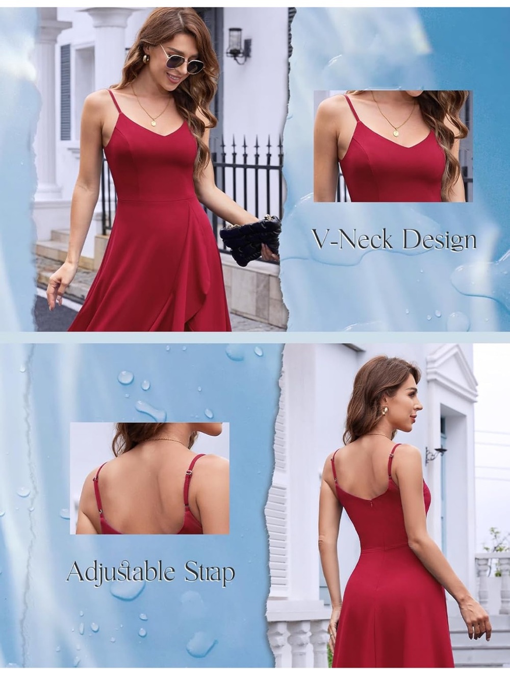 DRESSTELLS Cocktail Dress - Red, Midi M. 2837/2-dc:v - Picture 2 of 8